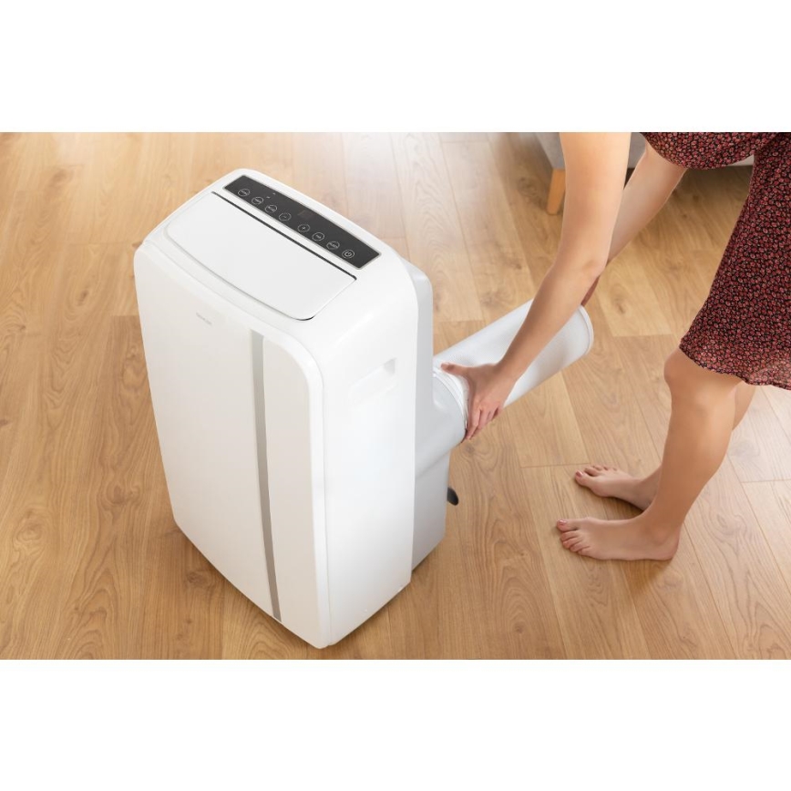 Sencor - Aire acondicionado móvil inteligente 3en1 con accesorios completos 1450W/230V 12000 BTU Wi-Fi blanco + control remoto