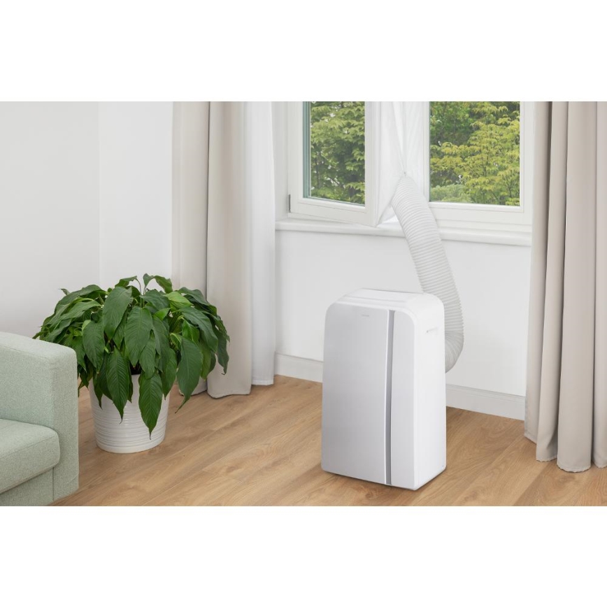 Sencor - Aire acondicionado móvil inteligente 3en1 con accesorios completos 1450W/230V 12000 BTU Wi-Fi blanco + control remoto