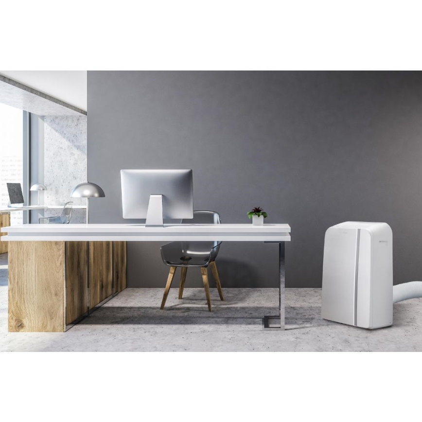 Sencor - Aire acondicionado móvil inteligente 3en1 con accesorios completos 1450W/230V 12000 BTU Wi-Fi blanco + control remoto