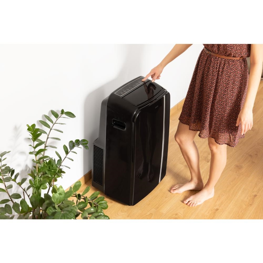 Sencor - Aire acondicionado móvil inteligente 3en1 con accesorios completos 1450W/230V 12000 BTU Wi-Fi negro + control remoto