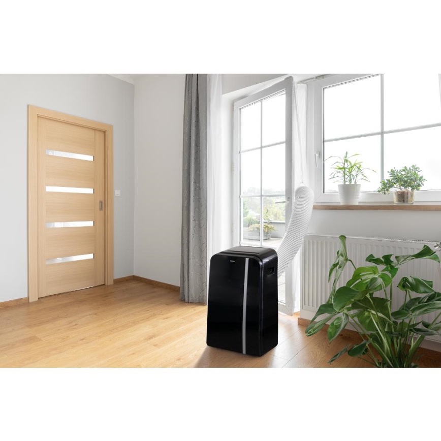 Sencor - Aire acondicionado móvil inteligente 3en1 con accesorios completos 1450W/230V 12000 BTU Wi-Fi negro + control remoto