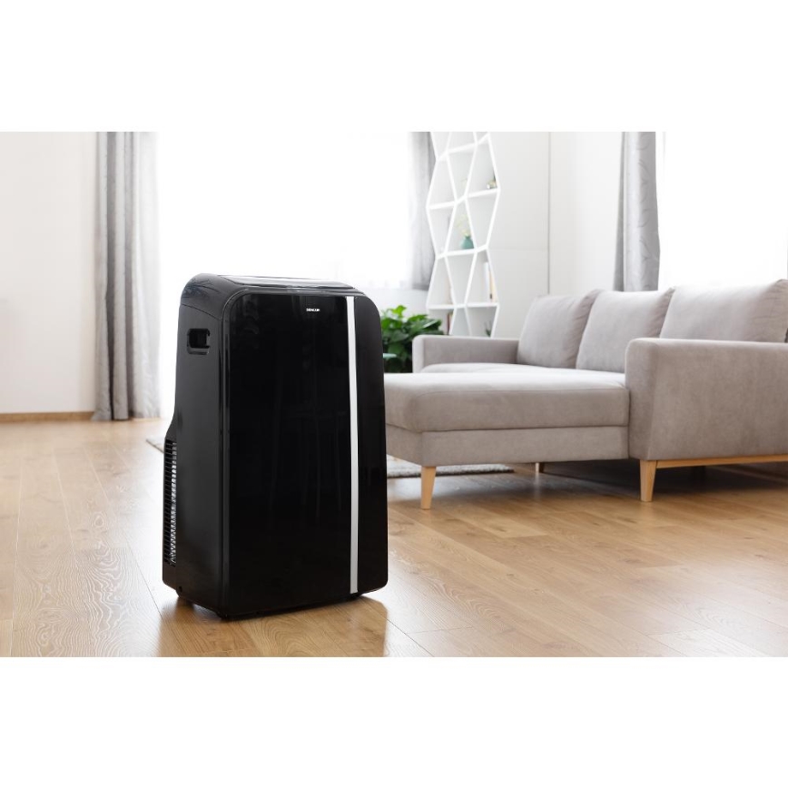 Sencor - Aire acondicionado móvil inteligente 3en1 con accesorios completos 1450W/230V 12000 BTU Wi-Fi negro + control remoto