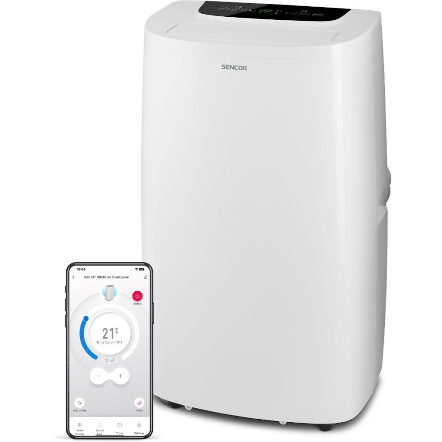 Sencor - Aire acondicionado móvil inteligente 3en1 con accesorios completos 1700W/230V 16000 BTU Wi-Fi + control remoto