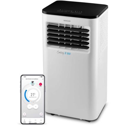 Sencor - Aire acondicionado móvil inteligente 3en1 con accesorios completos 805W/230V 8000 BTU Wi-Fi + control remoto