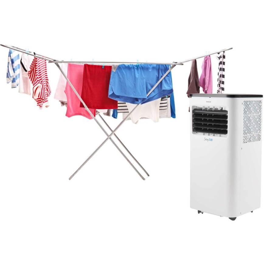Sencor - Aire acondicionado móvil inteligente 3en1 con accesorios completos 805W/230V 8000 BTU Wi-Fi + control remoto