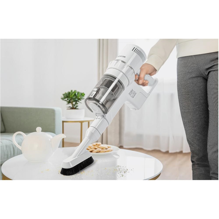 Sencor - Aspiradora escoba sin cable 2en1 250W/2200 mAh blanco