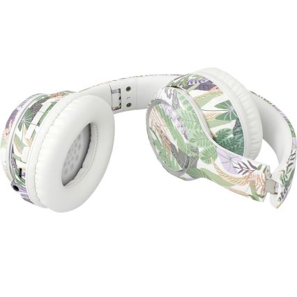 Sencor - Auriculares inalámbricos con micrófono 3,7V/400 mAh verde/blanco