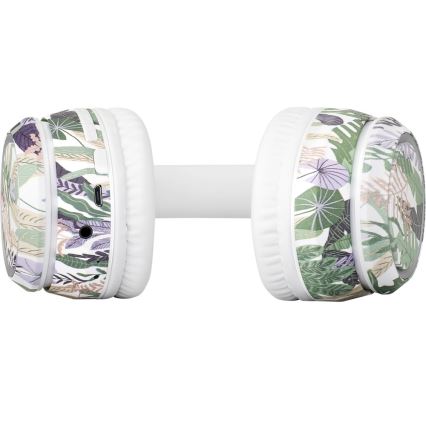 Sencor - Auriculares inalámbricos con micrófono 3,7V/400 mAh verde/blanco