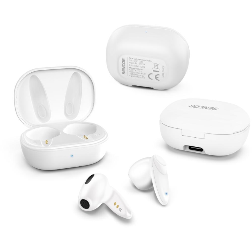 Sencor - Auriculares inalámbricos IPX4 blanco