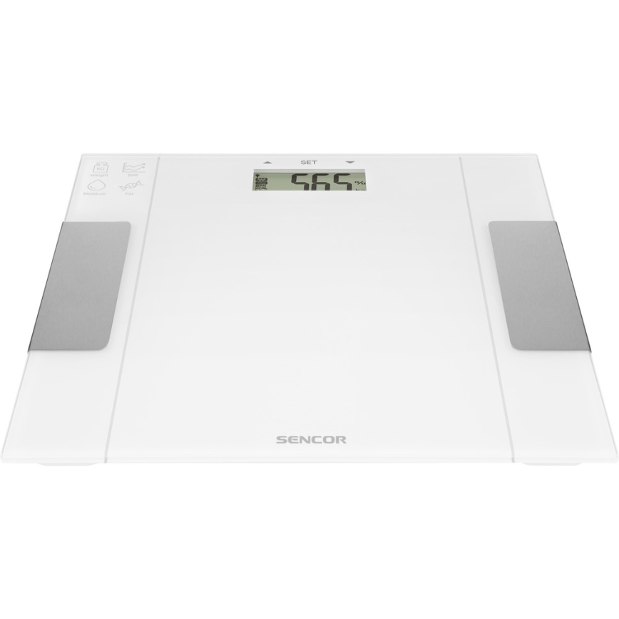 Sencor - Báscula personal de fitness inteligente 1xCR2032 blanco
