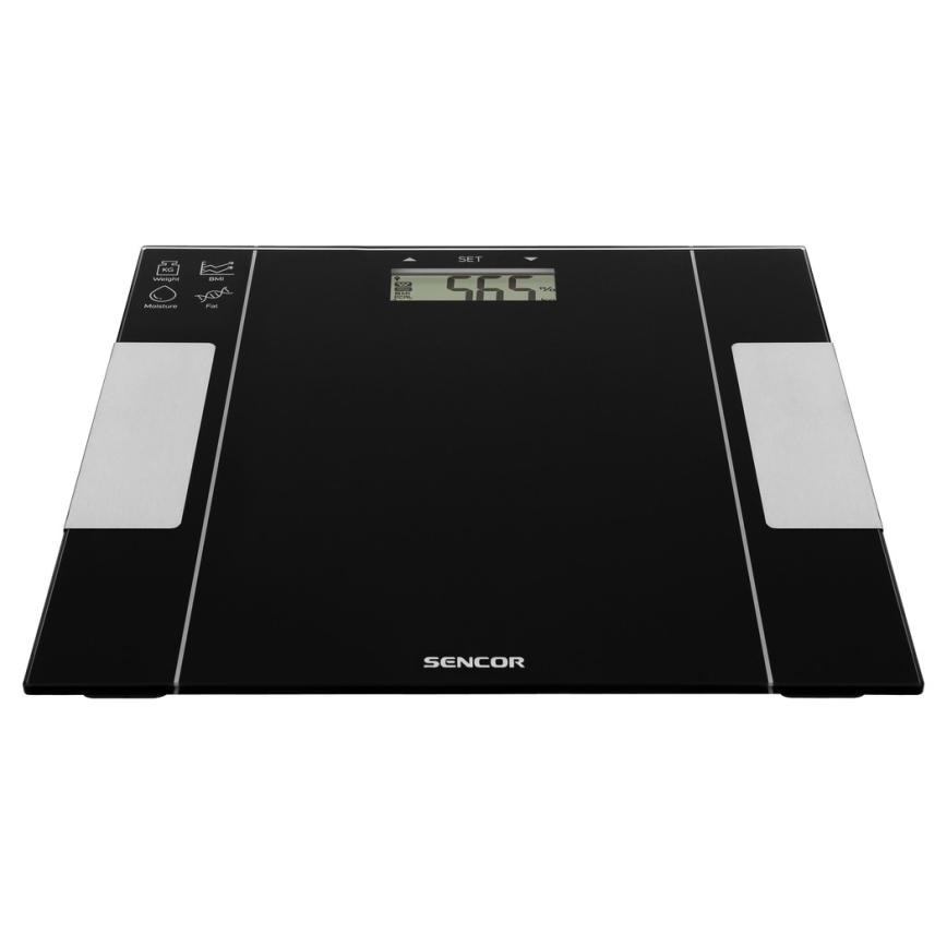 Sencor - Báscula personal de fitness inteligente 1xCR2032 negro