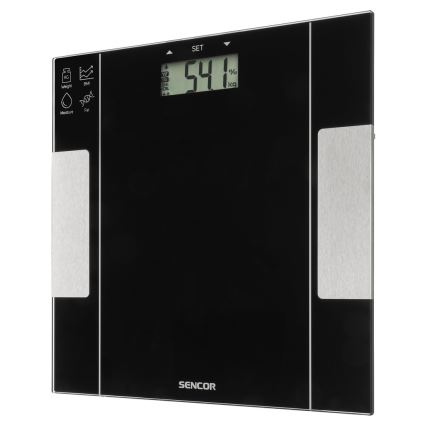 Sencor - Báscula personal de fitness inteligente 1xCR2032 negro