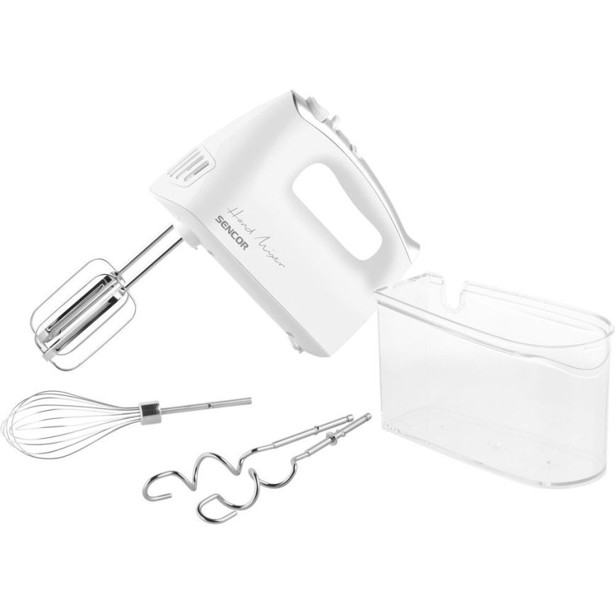 Sencor - Batidora de mano con accesorios 500W/230V blanco