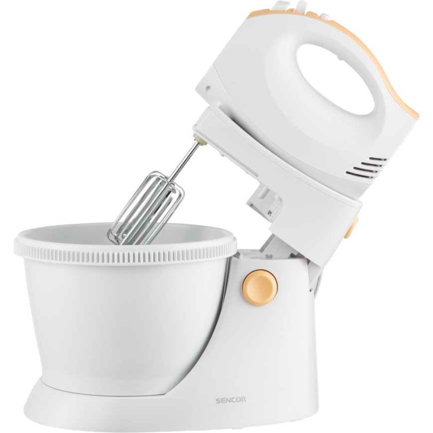 Sencor - Batidora de mano con bol giratorio 500W/230V blanco