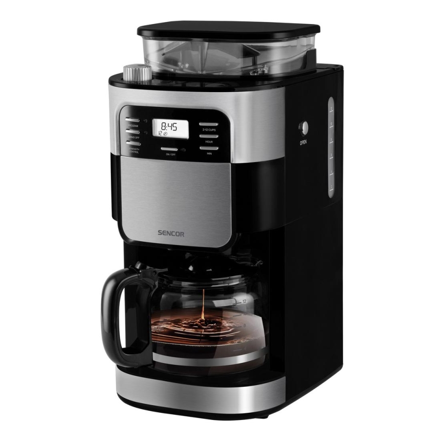 Sencor - Cafetera de goteo 1,5 l con pantalla LCD 900W/230V