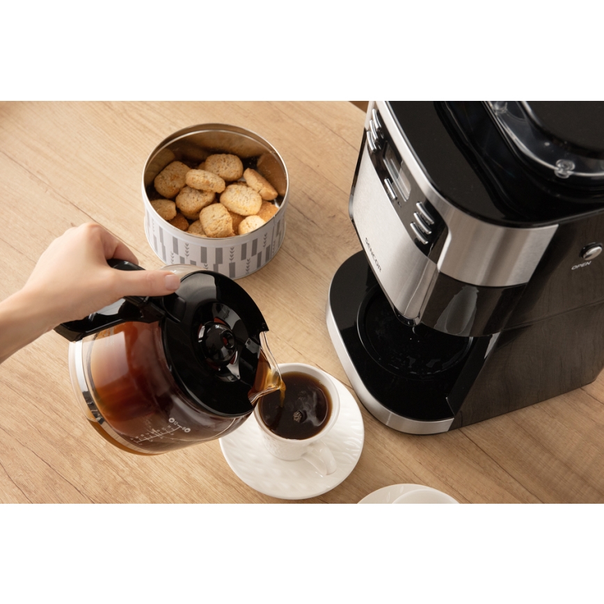 Sencor - Cafetera de goteo 1,5 l con pantalla LCD 900W/230V