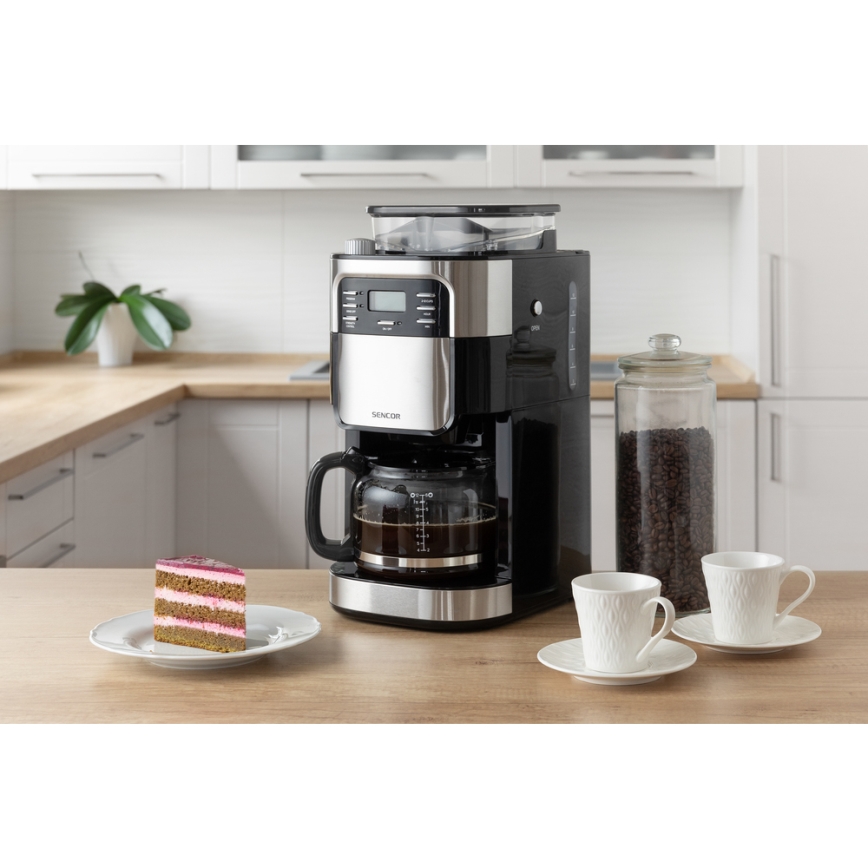 Sencor - Cafetera de goteo 1,5 l con pantalla LCD 900W/230V