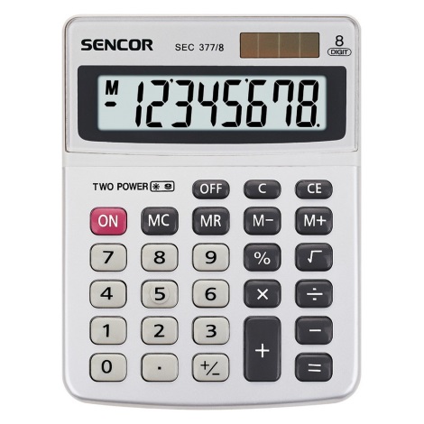 Sencor - Calculadora de mesa 1xLR41 plata