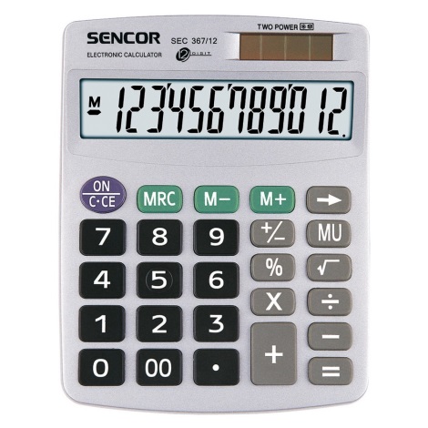 Sencor - Calculadora de mesa 1xLR44 plata
