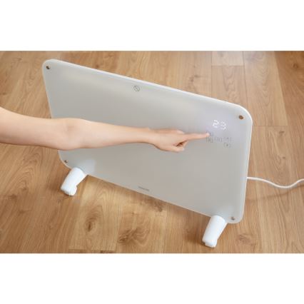 Sencor - Calentador de convección con pantalla LCD 750W/1500W/230V Wi-Fi Tuya IP24 blanco + mando a distancia