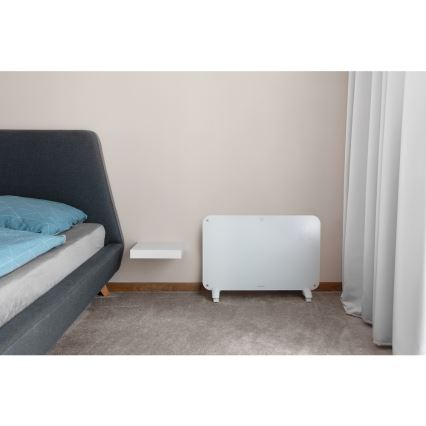 Sencor - Calentador de convección con pantalla LCD 750W/1500W/230V Wi-Fi Tuya IP24 blanco + mando a distancia