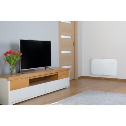 Sencor - Calentador de convección con pantalla LCD 750W/1500W/230V Wi-Fi Tuya IP24 blanco + mando a distancia