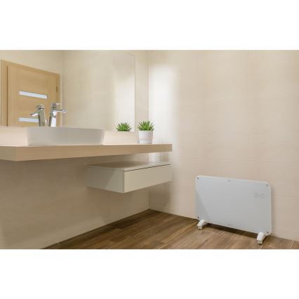 Sencor - Calentador de convección con pantalla LCD 750W/1500W/230V Wi-Fi Tuya IP24 blanco + mando a distancia