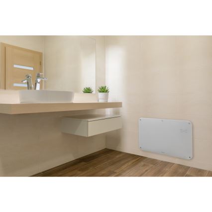 Sencor - Calentador de convección con pantalla LCD 750W/1500W/230V Wi-Fi Tuya IP24 blanco + mando a distancia