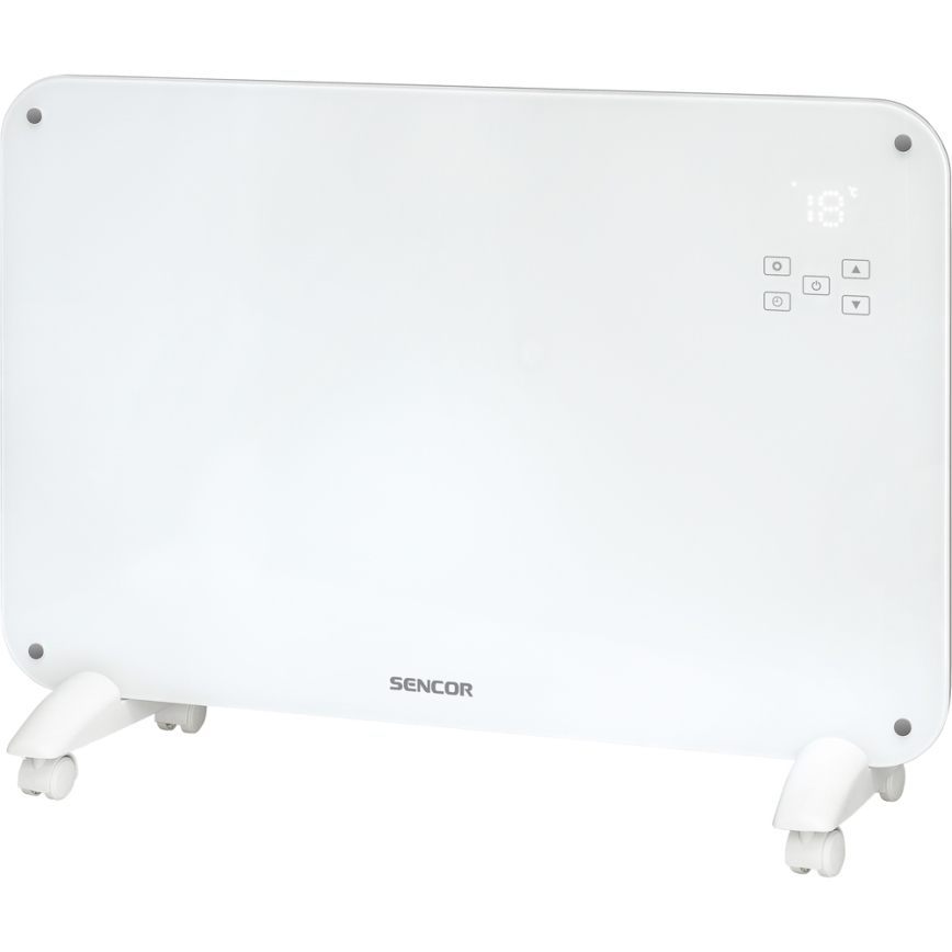 Sencor - Calentador de convección con pantalla LCD 750W/1500W/230V Wi-Fi Tuya IP24 blanco + mando a distancia