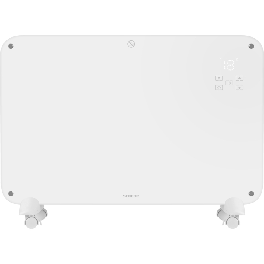Sencor - Calentador de convección con pantalla LCD 750W/1500W/230V Wi-Fi Tuya IP24 blanco + mando a distancia