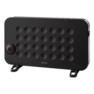 Sencor - Convector eléctrico 750/1250/2000W/230V termostato IP24 negro
