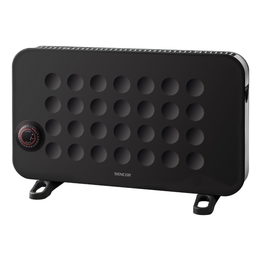 Sencor - Convector eléctrico 750/1250/2000W/230V termostato IP24 negro