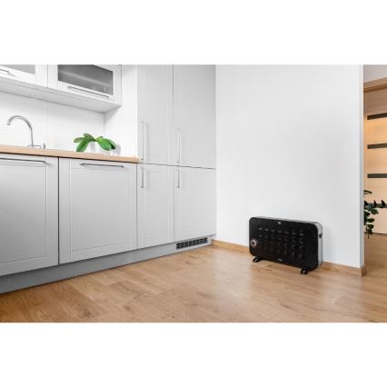 Sencor - Convector eléctrico 750/1250/2000W/230V termostato IP24 negro