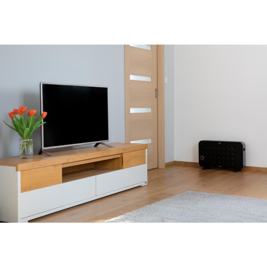Sencor - Convector eléctrico 750/1250/2000W/230V termostato IP24 negro