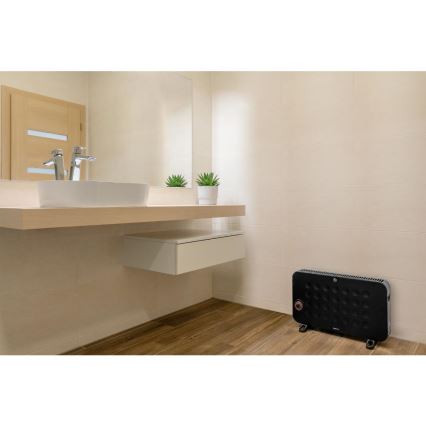Sencor - Convector eléctrico 750/1250/2000W/230V termostato IP24 negro
