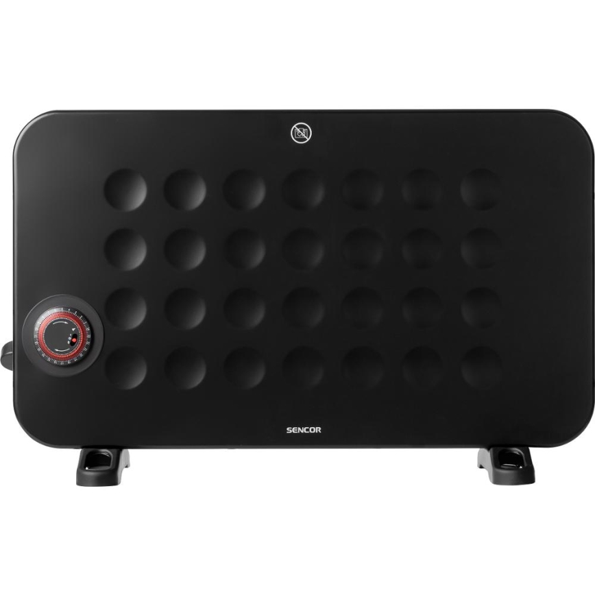 Sencor - Convector eléctrico 750/1250/2000W/230V termostato IP24 negro