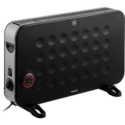 Sencor - Convector eléctrico 750/1250/2000W/230V termostato IP24 negro