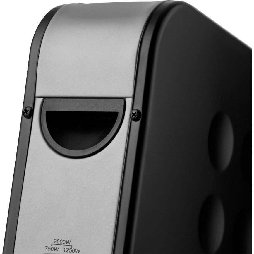 Sencor - Convector eléctrico 750/1250/2000W/230V termostato IP24 negro