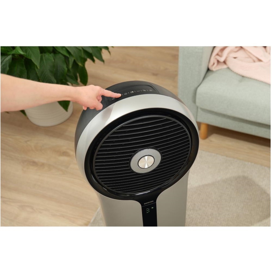 Sencor - Enfriador de aire móvil 110W/230V plata/negro + control remoto