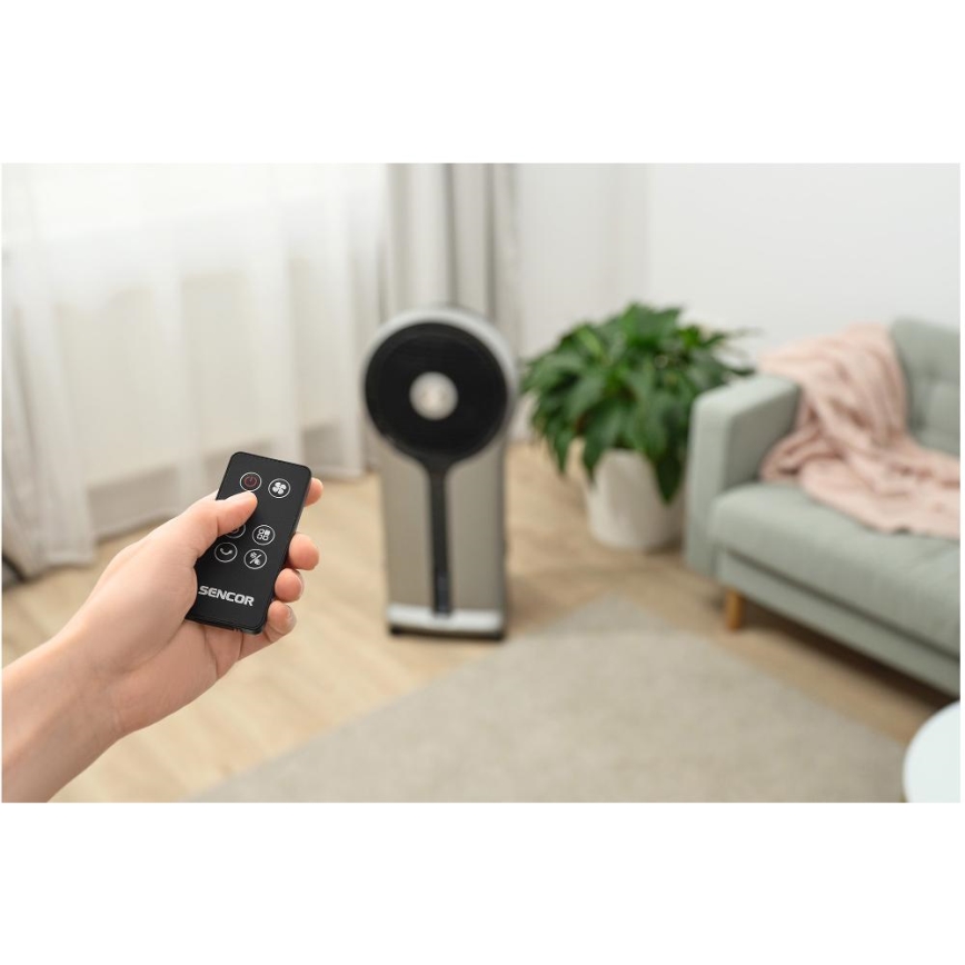 Sencor - Enfriador de aire móvil 110W/230V plata/negro + control remoto
