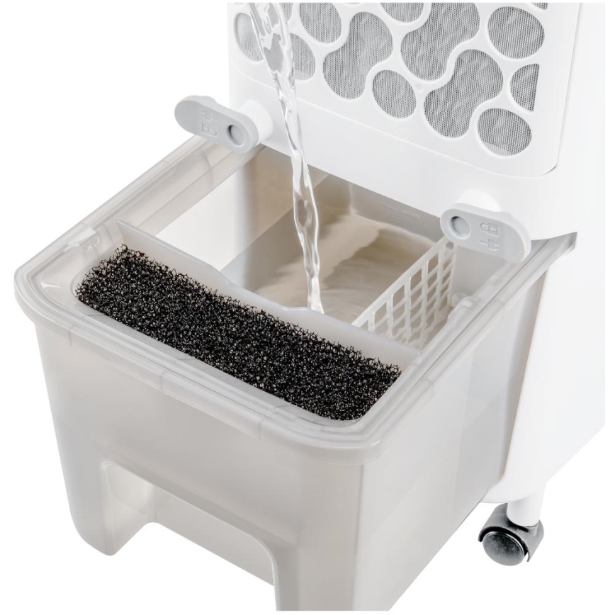 Sencor - Enfriador de aire portátil con pantalla LED 3en1 70W/230V blanco + control Remoto