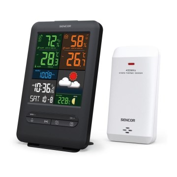 Sencor - Estación meteorológica con LCD pantalla a color 5V/1xCR2032