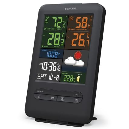 Sencor - Estación meteorológica con LCD pantalla a color 5V/1xCR2032