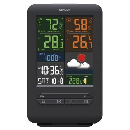 Sencor - Estación meteorológica con LCD pantalla a color 5V/1xCR2032