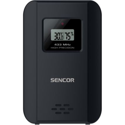 Sencor - Estacion meteorologica Con pantalla LCD a color y despertador 3xAAA negro