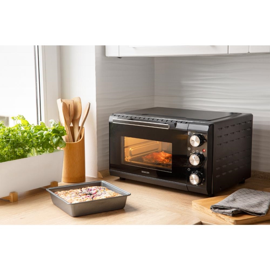 Sencor - Horno eléctrico 20 l 1650W/230V negro