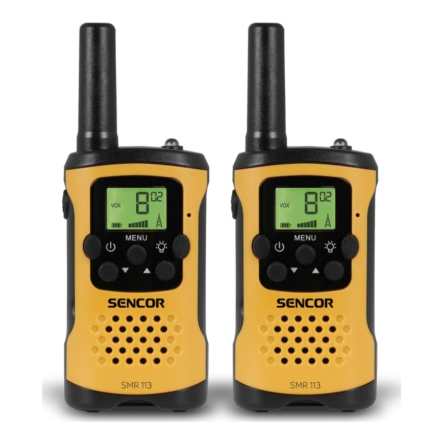 Sencor - JUEGO 2x Walkie-talkie 3xAAA alcance 5 km amarillo/negro