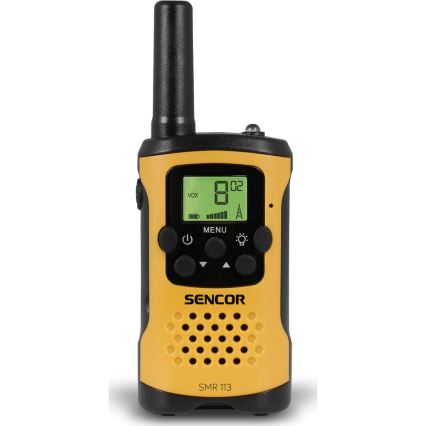 Sencor - JUEGO 2x Walkie-talkie 3xAAA alcance 5 km amarillo/negro