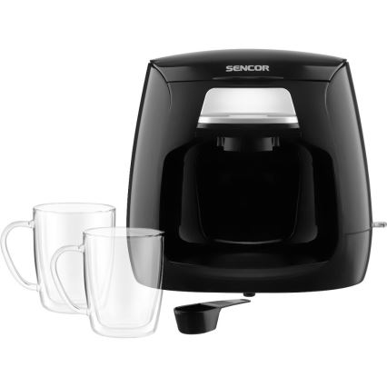 Sencor - Máquina de café con dos tazas 500W/230V negro