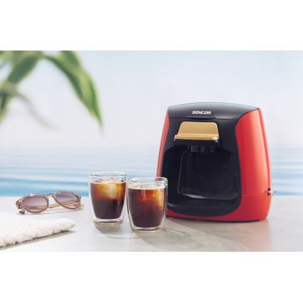 Sencor - Máquina de café con dos tazas 500W/230V rojo/negro